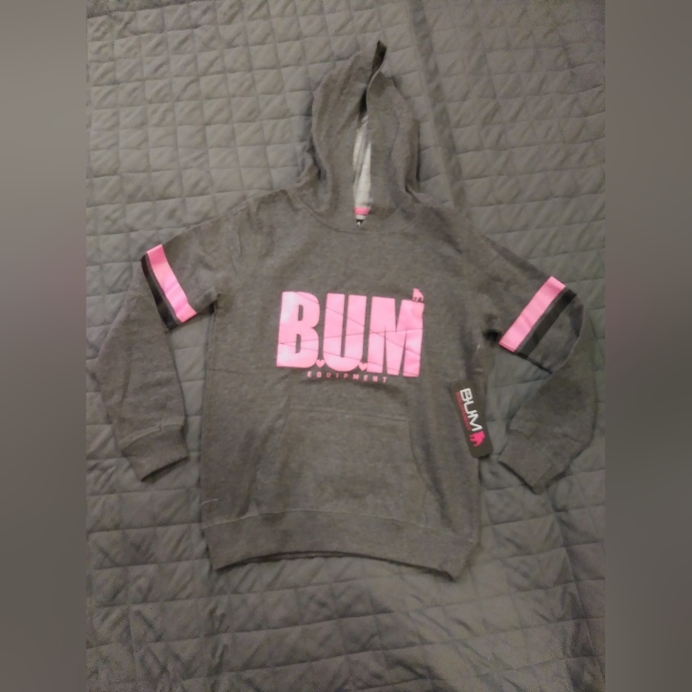 Equipment Kids Gray and Pink Hoodie